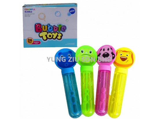 (24PSC/BOX)CARTOON ANIMAL BUBBLE TOYS